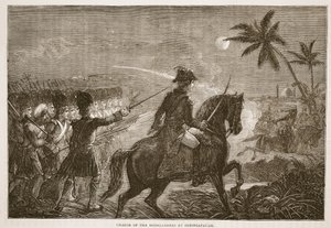 Angriff der Highlander auf Seringapatam, Illustration aus Cassells Illustrierter Geschichte Indiens von James Grant, veröffentlicht 1879 von English School