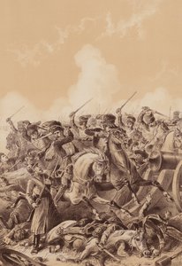 Den lette brigades angreb (litografi) af English School