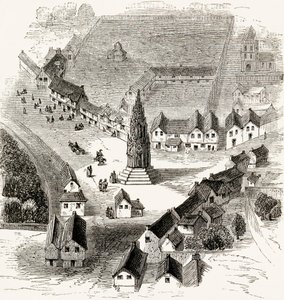 Charing Cross, London, i det 16. århundrede, ca. 1865 (trægravering) af English School
