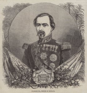 Charles III, Prins af Monaco (gravering) af English School