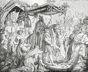 Charles IV, hellig romersk kejser, besøgte pave Urban V i Avignon i 1365, 1882 af English School