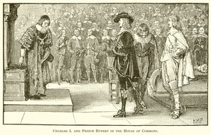 Charles I og prins Rupert i Underhuset af English School