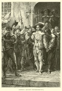 Charles I forlader Westminster Hall af English School