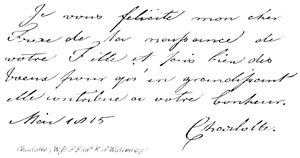 Charlotte, (Kone til Fredk K af Wirtemberg) af English School