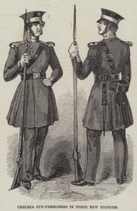 Chelsea-Auswärtspensionäre in ihrer neuen Uniform (Stich) von English School