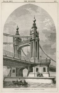 Chelsea Suspension Bridge af English School