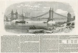 Chelsea Suspension Bridge af English School