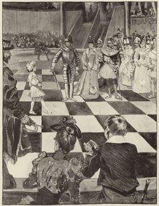 Skakturnering med levende brikker på Henglers Cirkus af English School