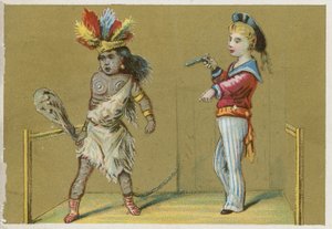 Barn med pistol og indfødt barn af English School