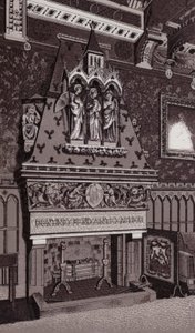 Skorstensstykke, Cardiff Castle (litho) af English School