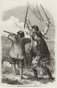 kinesisk mandarin og soldater. af English School