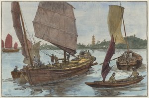 Kinesiske fiske- og fragtbåde