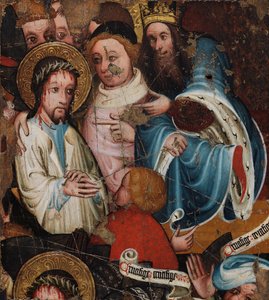 Kristus før Pilatus, ca. 1400-25 (tempera og bladguld på panel)
