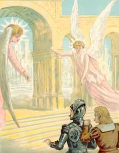 Christian og Hopeful når den himmelske by af English School