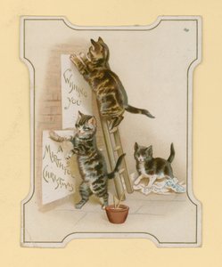 Julekort, med katte af English School