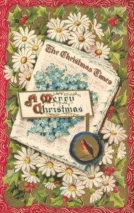 Juleavis, julehilsen, slutningen af det 19. eller begyndelsen af det 20. århundrede (chromolitho) af English School