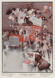 Juleindkøb (farve litho) af English School