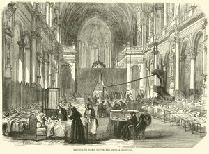 Kirken i Paris omdannet til et hospital, november 1870 af English School
