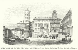 Santa Maria-kirken, Arezzo (kobberstik) af English School
