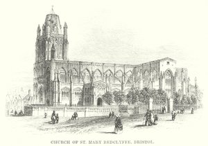 Mary Redclyffe-kirken, Bristol (kobberstik) af English School