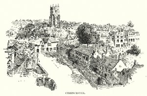 Cirencester (litografi) af English School