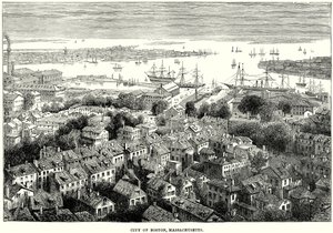 Byen Boston, Massachusetts (gravering) af English School