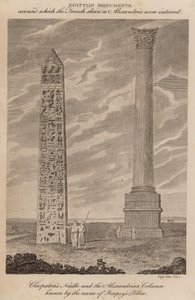 Cleopatras-nålen og den Alexandriske søjle kendt under navnet Pompeys-søjlen af English School