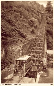 Cliff Railway, Lynmouth (s/h-foto) af English School