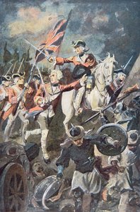 Clive at Plassey (farve litho) af English School