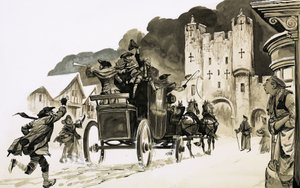 Træner ind i en by af English School