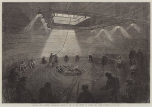 Opruller Atlantic Telegraph Cable i en af tankene om bord på Great Eastern af English School