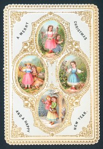 Collage af billeder, julekort af English School