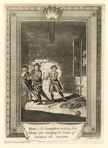 Oberst Blood og hans medskyldige undslap efter at have stjålet kronen af kong Charles II af English School