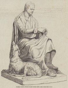Kolossal marmorstatue af Sir Walter Scott, Baronet (gravering) af English School