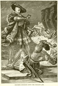 Columbus vælter den uforskammede jøde af English School