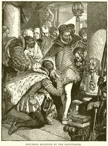 Kolumbus wird von den Würdenträgern empfangen von English School