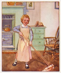 Kommandoer: Fej gulvet (farvelitografi) af English School