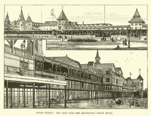 Coney Island, Iron Pier og Manhattan Beach Hotel af English School