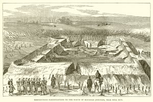 Konfødererede befæstninger nord for Manassas Junction, nær Bull Run af English School