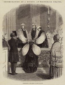 Biskoppens indvielse i Whitehall Chapel (gravering) af English School