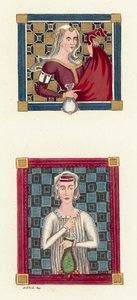 Constance Queen of Castille (farvet gravering) af English School