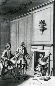 Konstruktion af en skorstensbryst (gravering) af English School