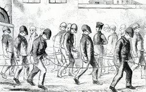 Fange, der træner i Pentonville Prison, fra 