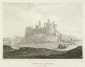 Conway Castle, Caernarvonshire (kobberstik) af English School