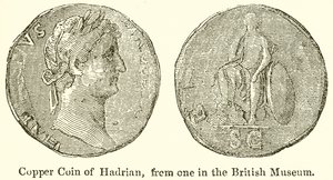 Kobbermønt af Hadrian, fra en i British Museum af English School