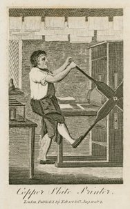 Kobberpladeprinter (gravering) af English School