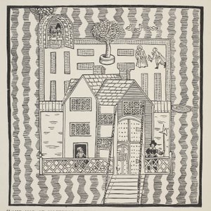 Kopi af kortet over Mockbeggar Hall, med hans situation i det rummelige land, der hedder hvor som helst, ca. 1633, fra Ballad of Roxborough