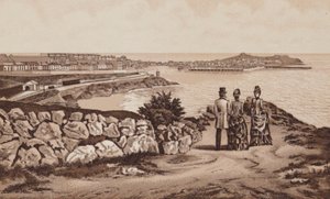 Cornwall: St Ives fra syd (litho) af English School