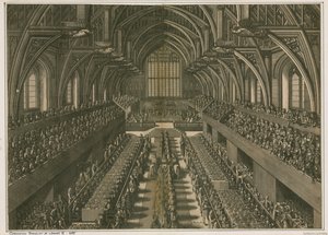Kroningsbanket af James II, 1685, i Westminster Hall, London af English School