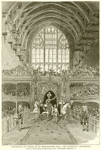 Krönung von George IV. in der Westminster Hall: Die Herausforderung des Champions von English School